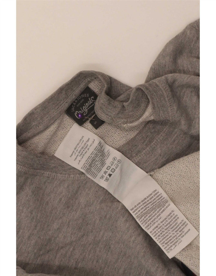 Jack & Jones moletom gráfico masculino jumper pequeno algodão cinza
