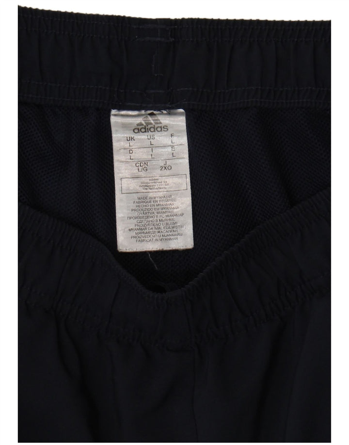 Shorts esportivos masculinos Adidas grandes poliéster azul marinho
