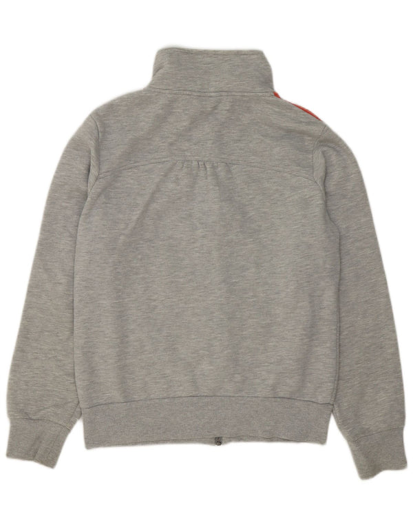 Adidas Womens Graphic Tracksuit Top Jacket UK 16 Grande Cinza Algodão