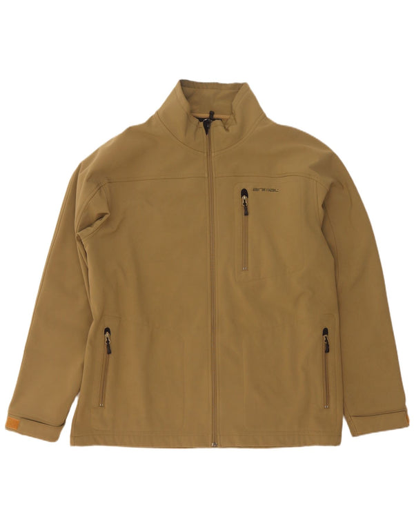 Jaqueta corta-vento masculina animal Reino Unido 42 XL poliéster cáqui