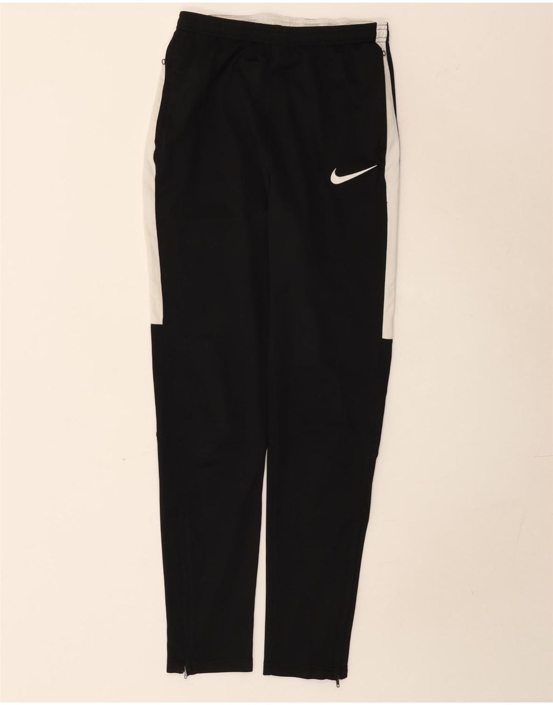 Calça de treino masculina Nike Dri Fit pequena preta colorblock poliéster