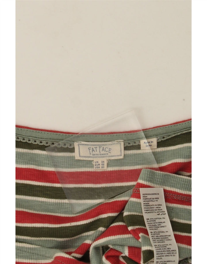 Blusa feminina cropped Fat Face UK 24 4XL algodão listrado verde