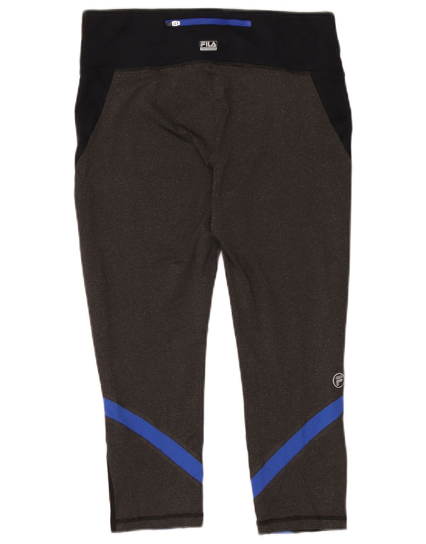 Fila Womens Capri Leggings UK 14 Médio Preto Colourblock Poliéster