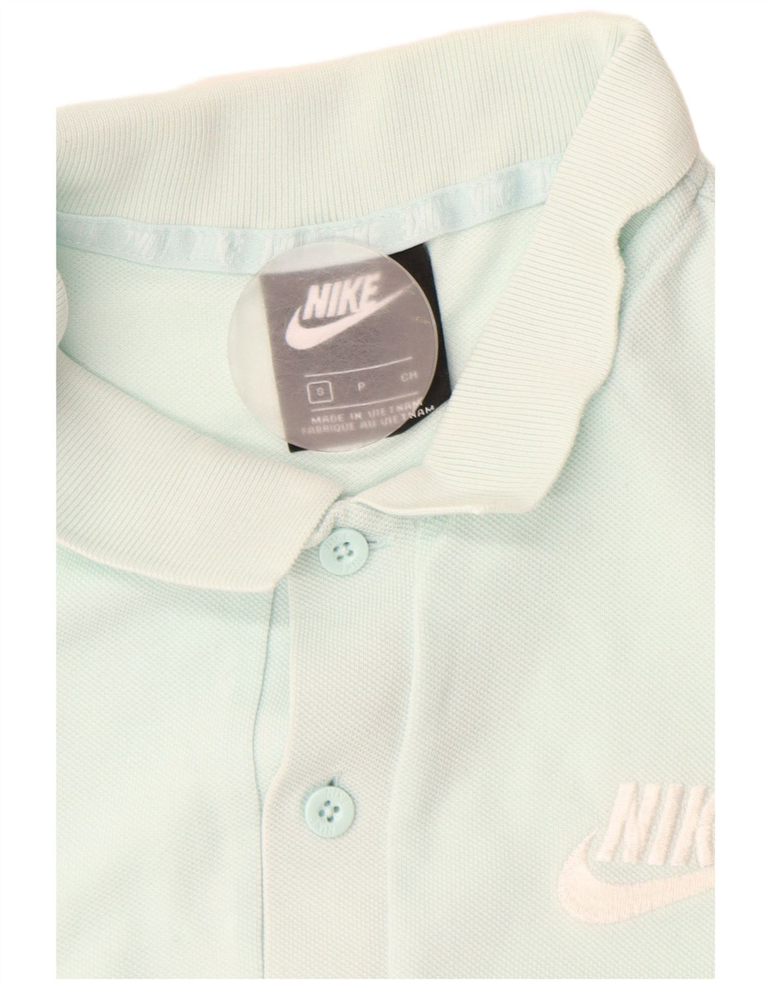 Camisa polo masculina Nike pequena turquesa algodão