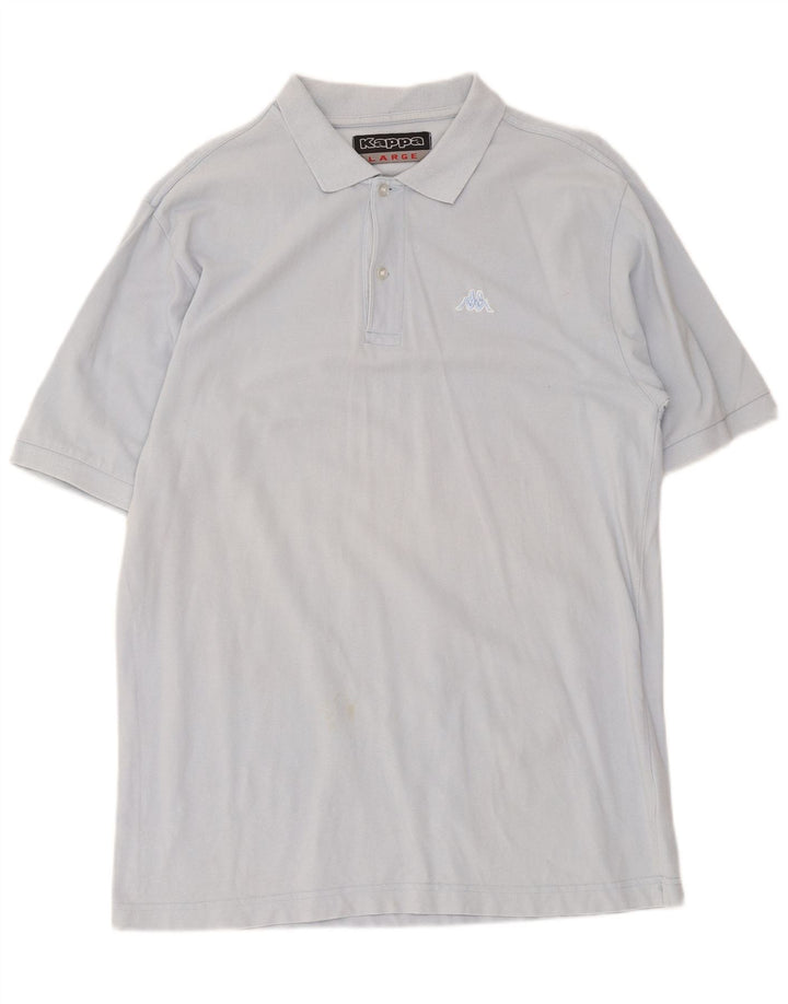 Camisa polo masculina Kappa Regular Fit grande algodão azul