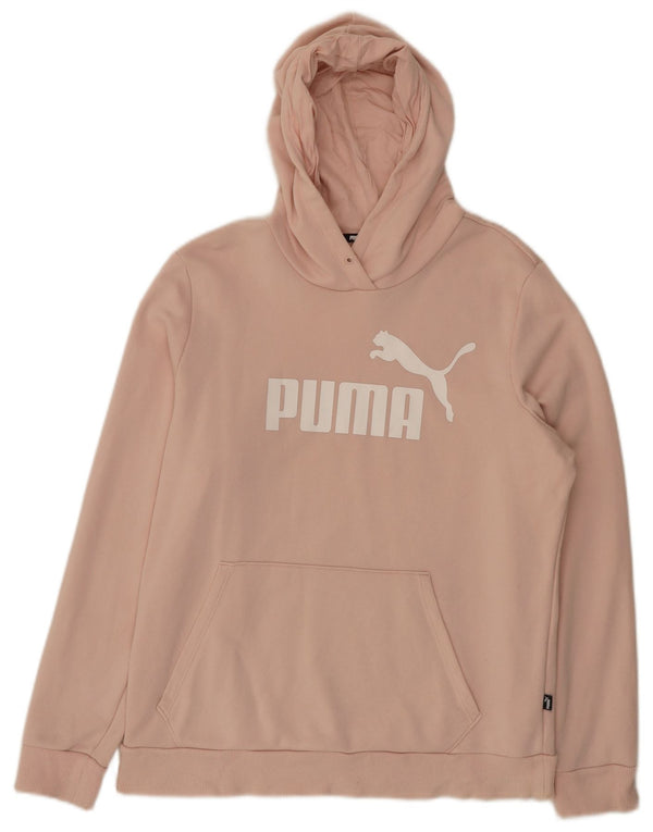 Puma feminino gráfico moletom com capuz UK 18 XL algodão rosa