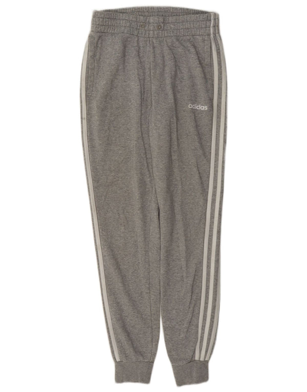 Calça de treino feminina Adidas Joggers UK 4/6 XS cinza manchado de algodão