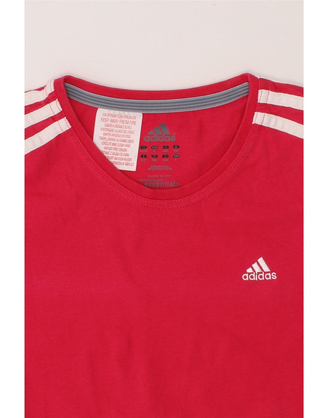 ADIDAS Girls T-Shirt Top 11-12 Years Pink Cotton Vintage Adidas and Second-Hand Adidas from Messina Hembry 