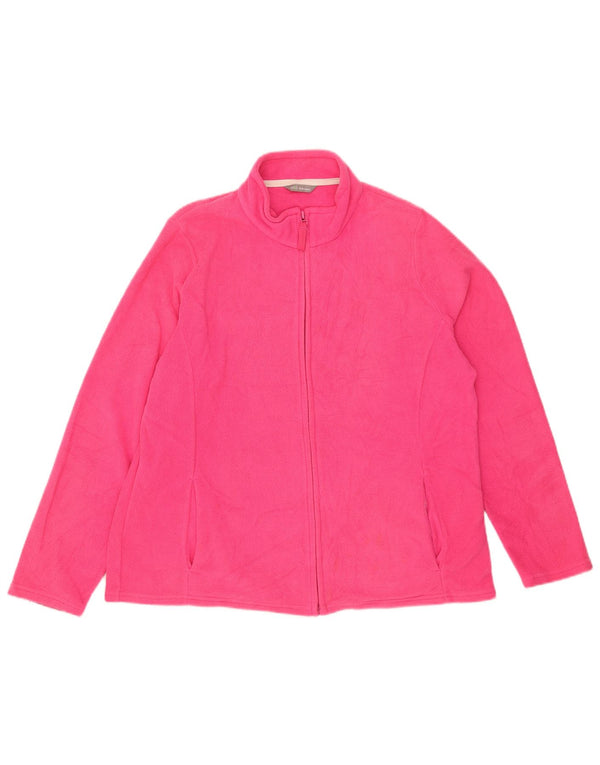 Jaqueta de lã feminina Marks & Spencer UK 20 2XL poliéster rosa