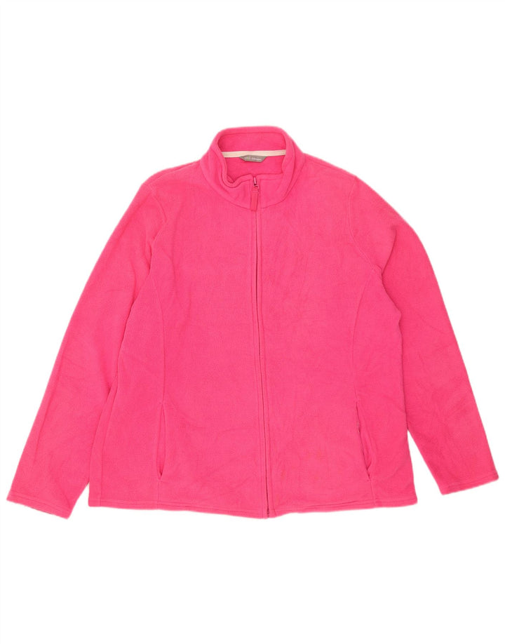 Jaqueta de lã feminina Marks & Spencer UK 20 2XL poliéster rosa