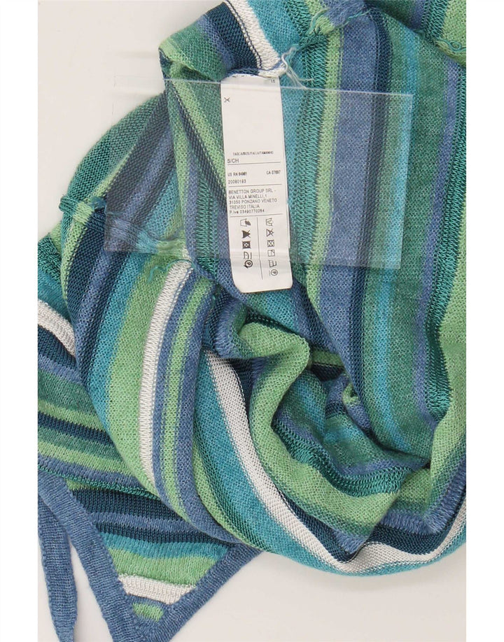 Benetton Womens Cami Top UK 10 Pequena Viscose Listrada Multicolorida
