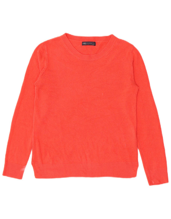 Suéter feminino Marks & Spencer com gola canoa e acrílico vermelho pequeno Reino Unido 10