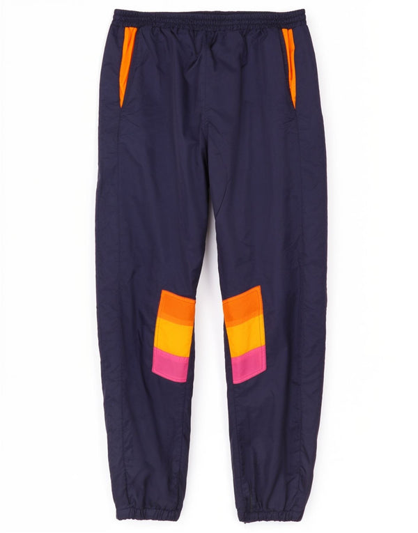 Calça de treino masculina vintage joggers grande bloco colorido azul marinho
