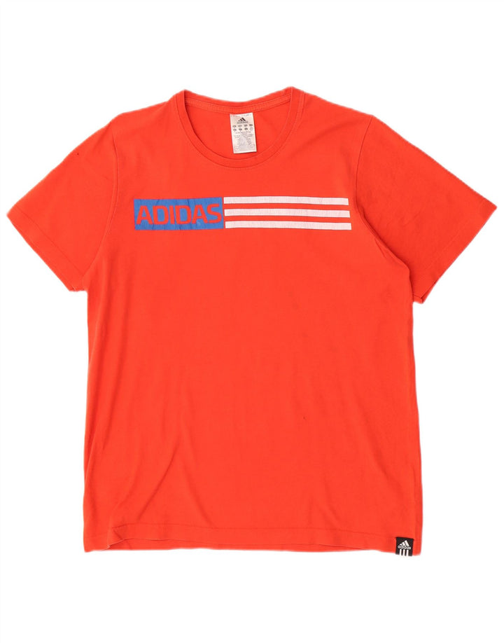 Adidas Mens Graphic T-Shirt Top Médio Algodão Vermelho