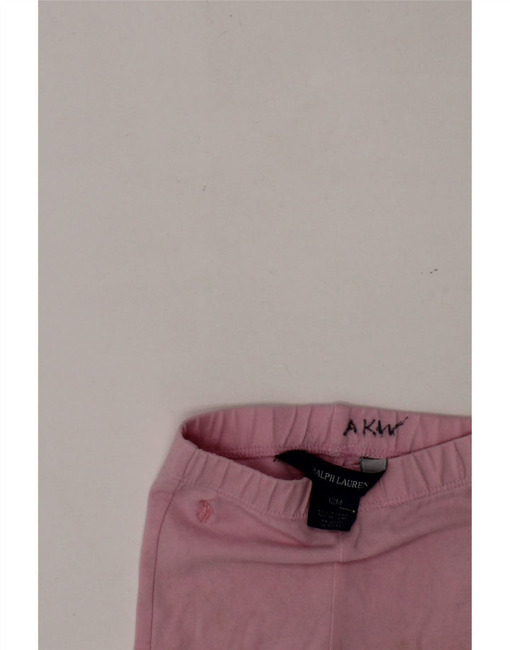 Leggings RALPH LAUREN para meninas de 9 a 12 meses de algodão rosa
