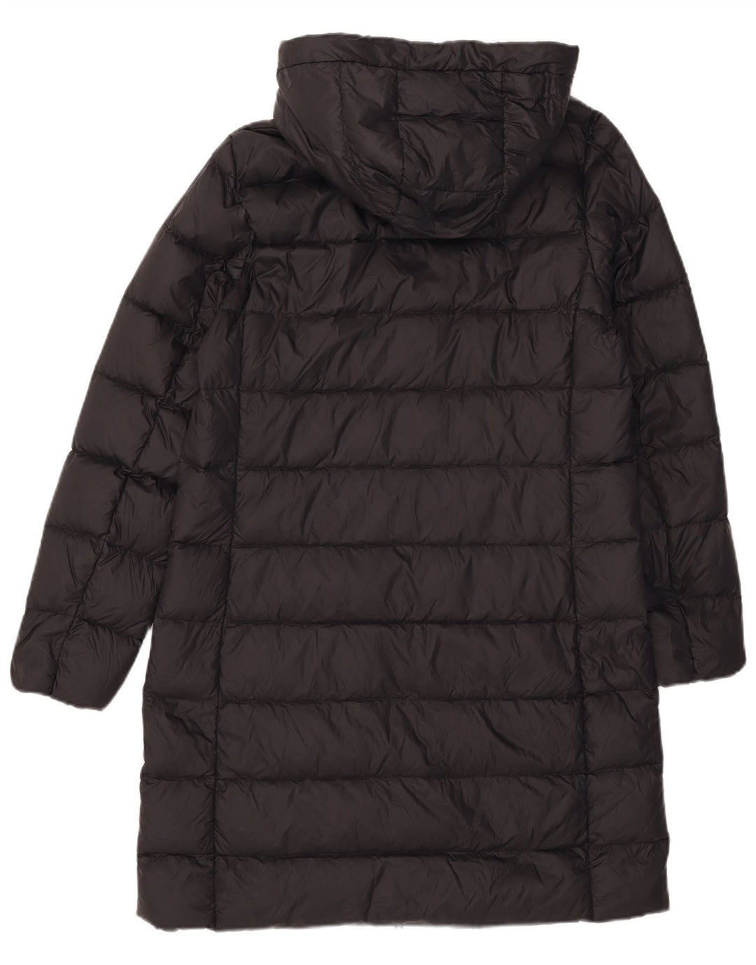 Casaco acolchoado com capuz feminino Marks & Spencer UK 12 médio preto poliamida