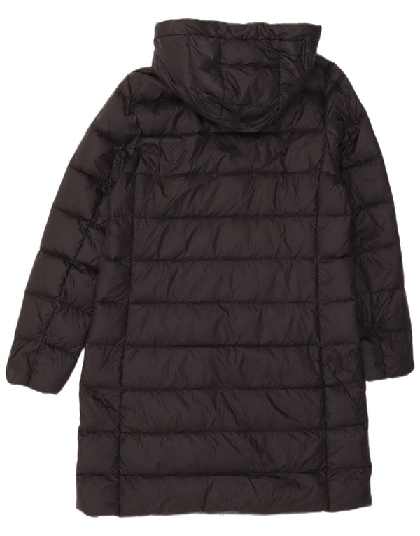 Casaco acolchoado com capuz feminino Marks & Spencer UK 12 médio preto poliamida