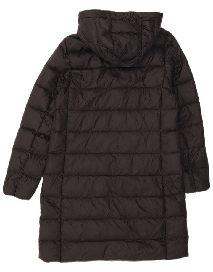 Casaco acolchoado com capuz feminino Marks & Spencer UK 12 médio preto poliamida