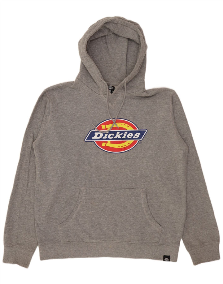 Suéter com capuz gráfico masculino DICKIES grande algodão cinza