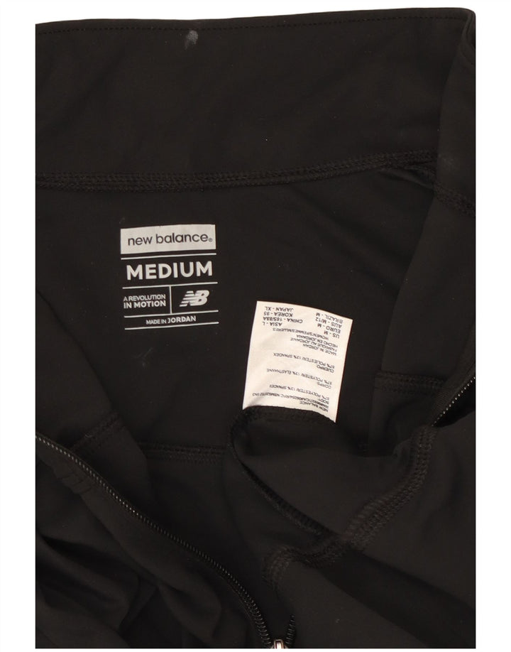 New Balance Womens Tracksuit Top Jacket UK 12 Médio Preto Poliéster