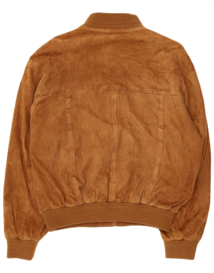 Jaqueta masculina vintage de camurça IT 50 grande couro marrom
