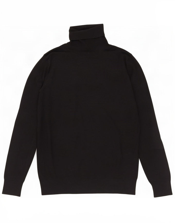 Suéter feminino Massimo Dutti com gola redonda Reino Unido 14 grande seda preta