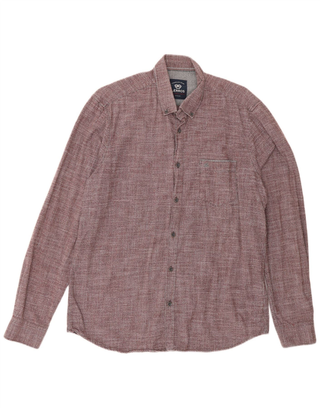 Camisa Lerros masculina Classic Fit médio algodão xadrez Borgonha