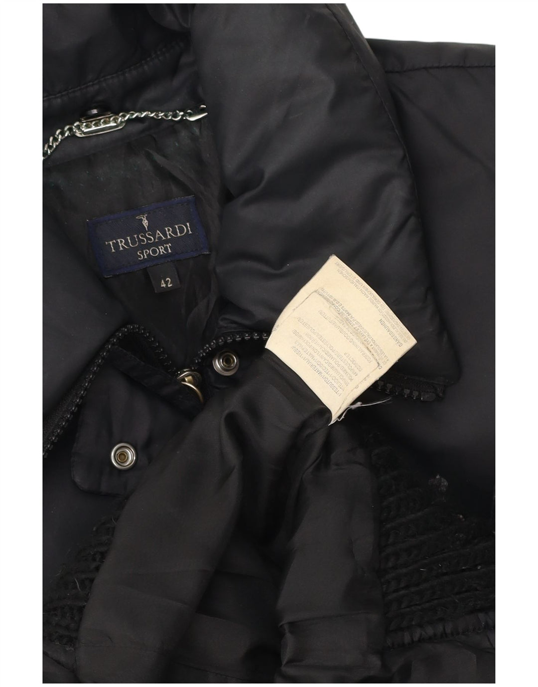 Jaqueta acolchoada feminina Trussardi IT 42 médio preto poliamida