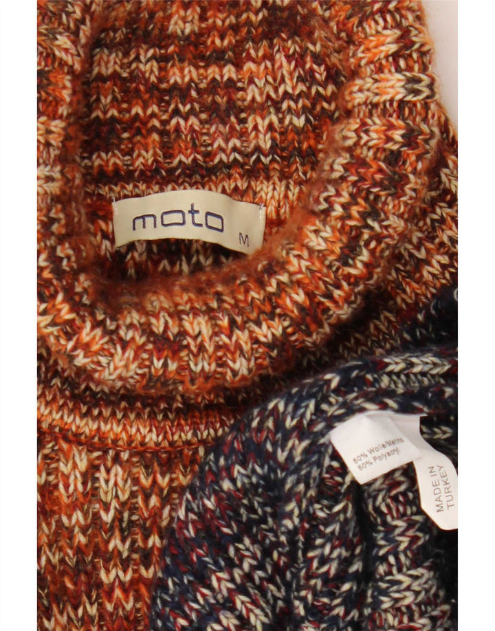 Suéter masculino Moto com gola redonda e bloco colorido médio multicolorido