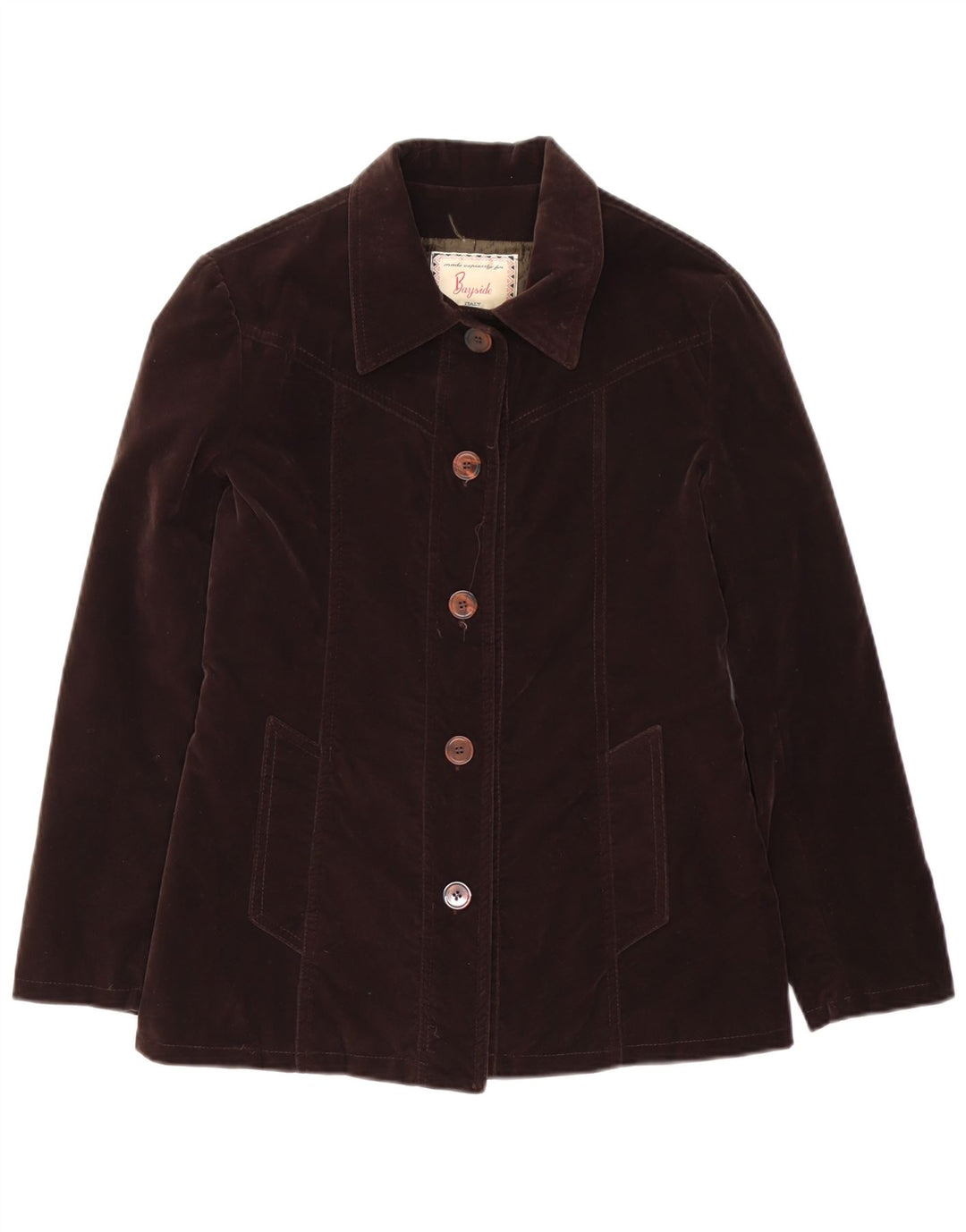 Jaqueta bomber grande Bayside feminina Reino Unido 10 polivinil marrom pequeno