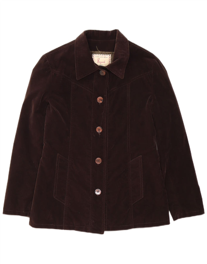Jaqueta bomber grande Bayside feminina Reino Unido 10 polivinil marrom pequeno