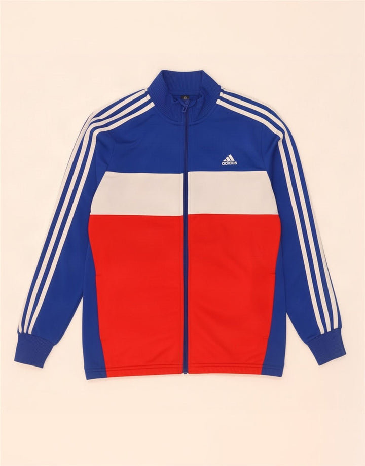 Jaqueta Adidas Meninos Treino Top 13-14 Anos Azul Colorblock Poliéster