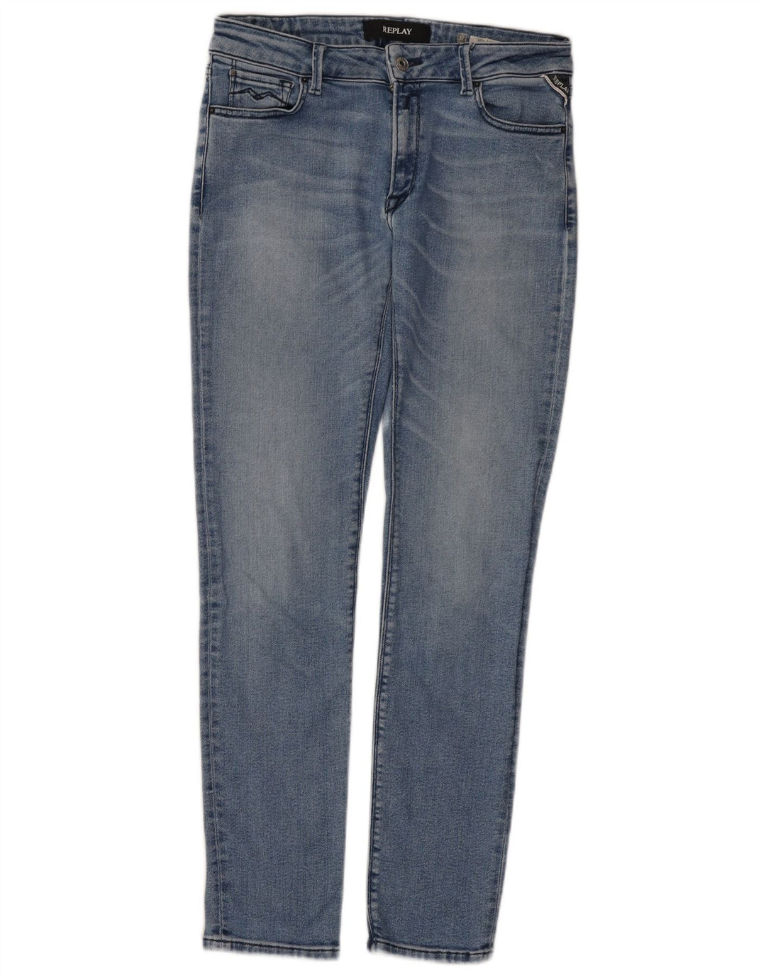 Replay Calça jeans feminina New Luz Skinny W32 L30 Azul