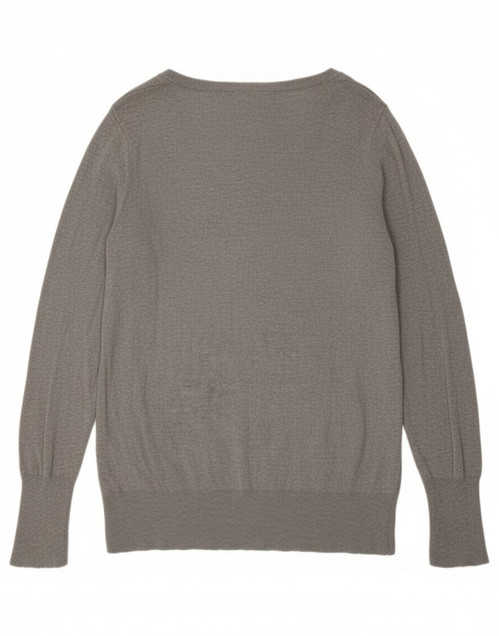 Mossimo suéter feminino grande com decote em V US 2 XS cinza nylon