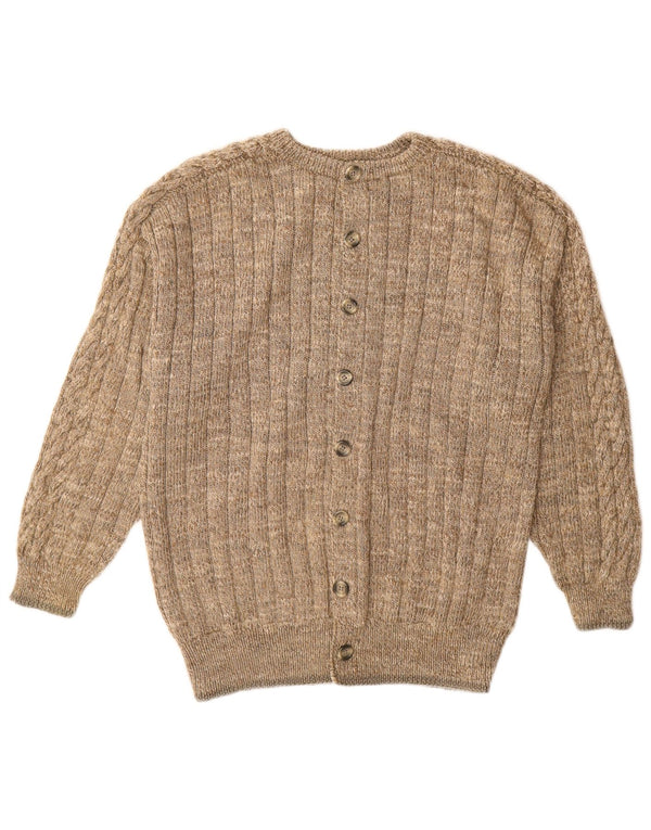 Suéter Cardigan Masculino Vintage Médio Bege