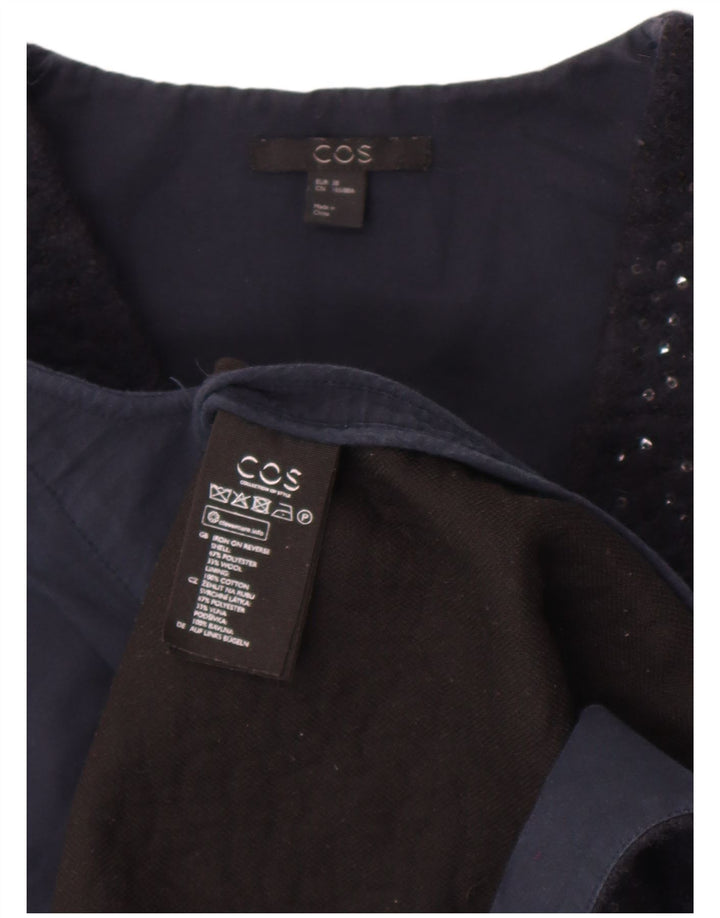 Cos vestido feminino sem mangas com lantejoulas EU 38 poliéster azul marinho médio