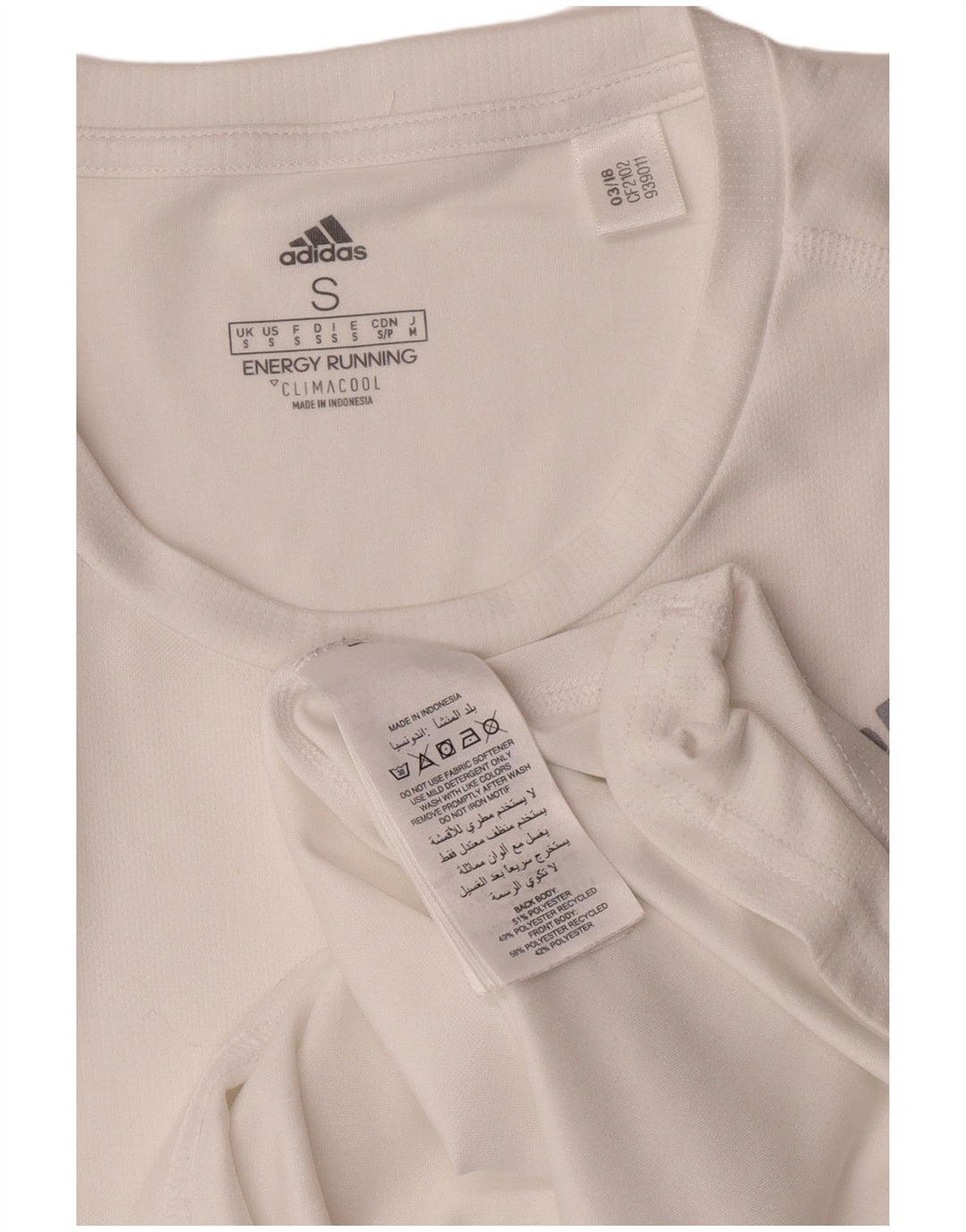 Adidas Mens Camiseta Top Pequeno Poliéster Branco