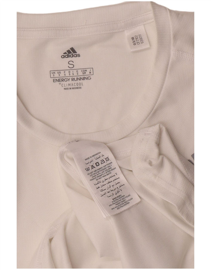 Adidas Mens Camiseta Top Pequeno Poliéster Branco