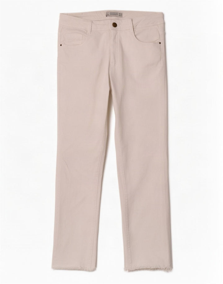 Zara Calça Jeans Feminina Trafaluc Cropped EU 40 Médio W30 L23 Branco