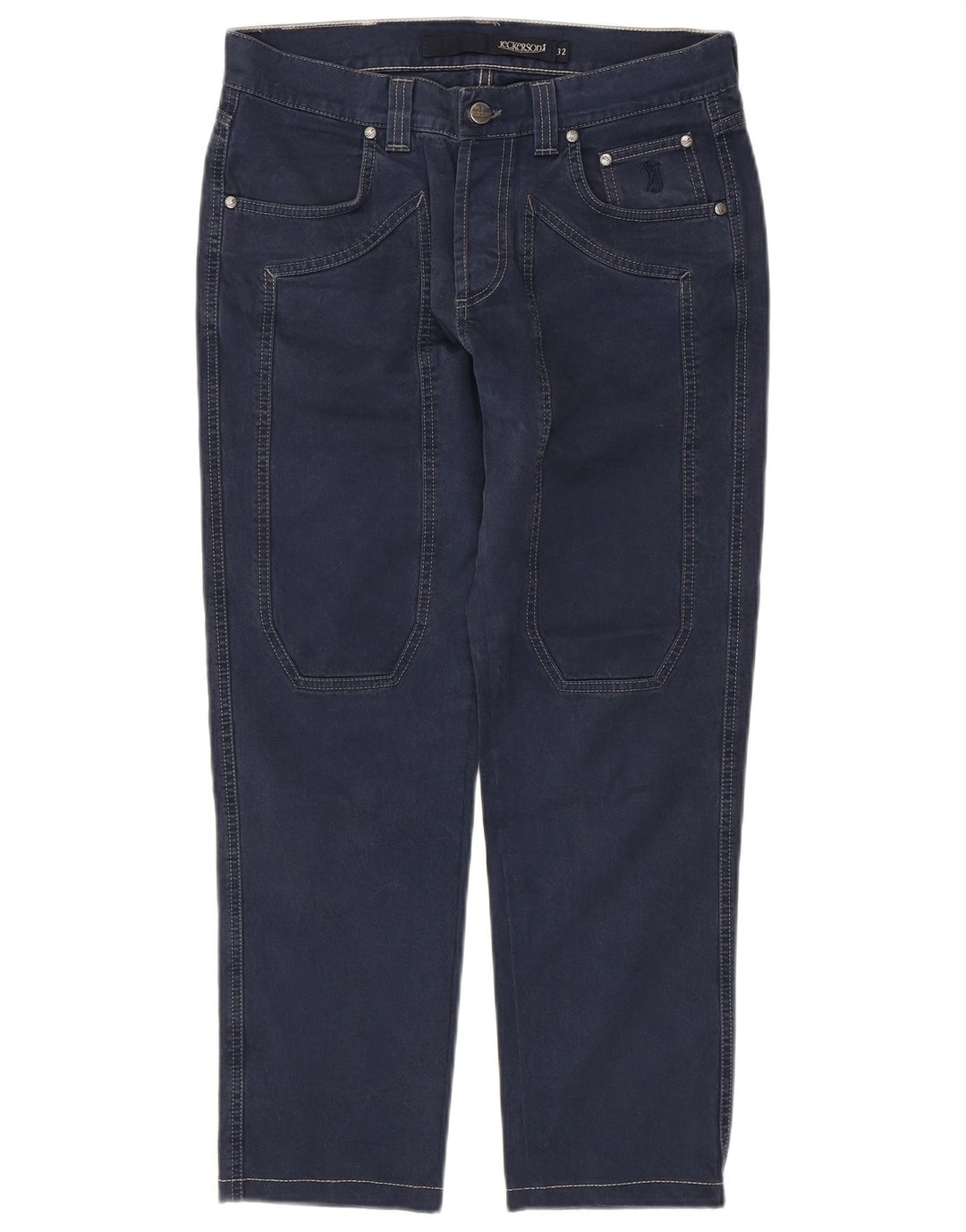 Calça casual justa masculina JECKERSON W32 L26 algodão azul marinho