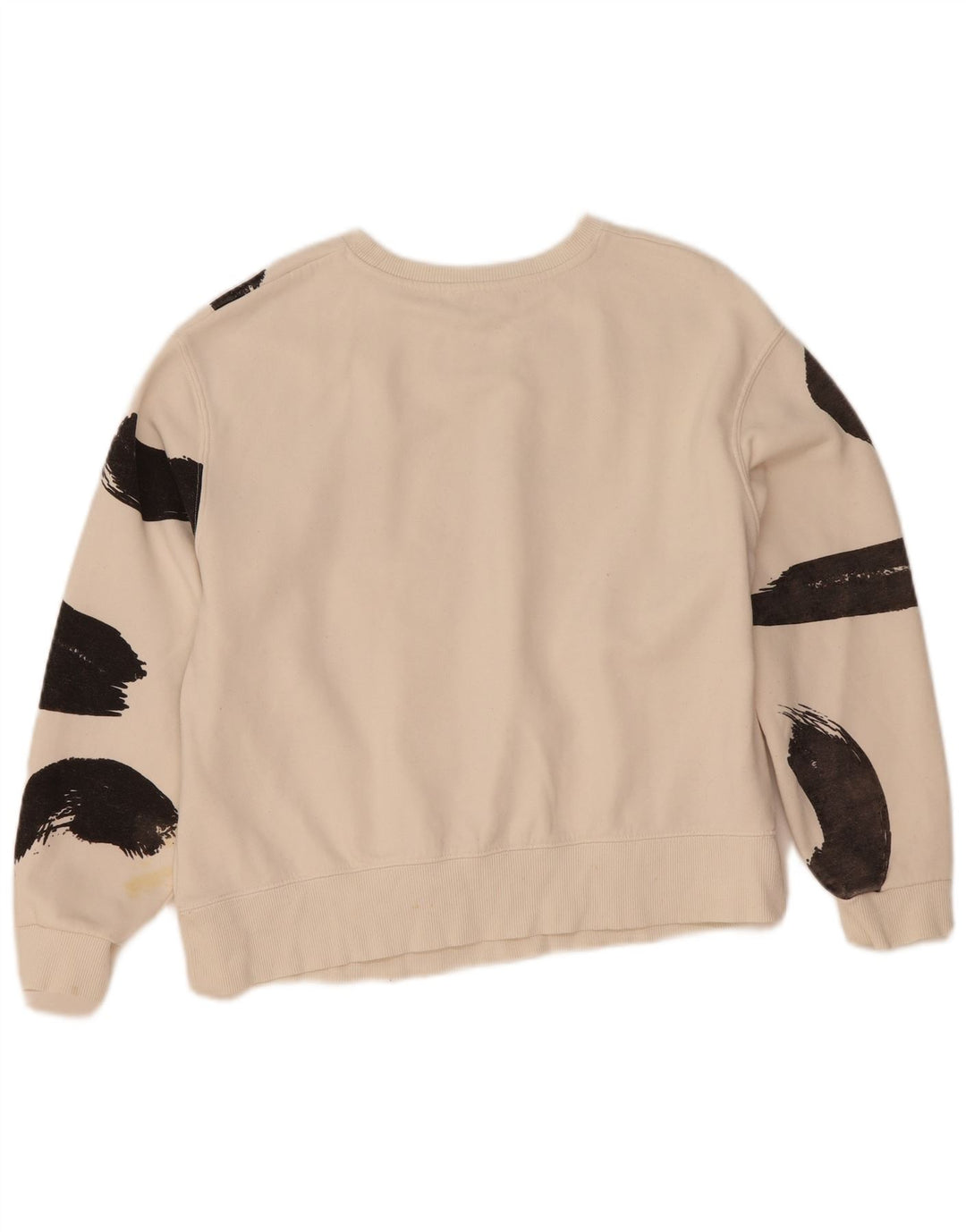 Zara Moletom Crop Feminino Jumper UK 14 Médio Branco Colorblock