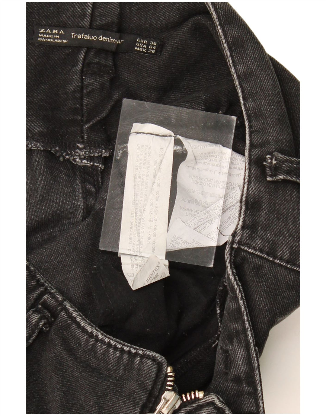 ZARA Mulheres Trafaluc Crop Wide Leg Jeans EU 36 XS W30 L23 Algodão Preto