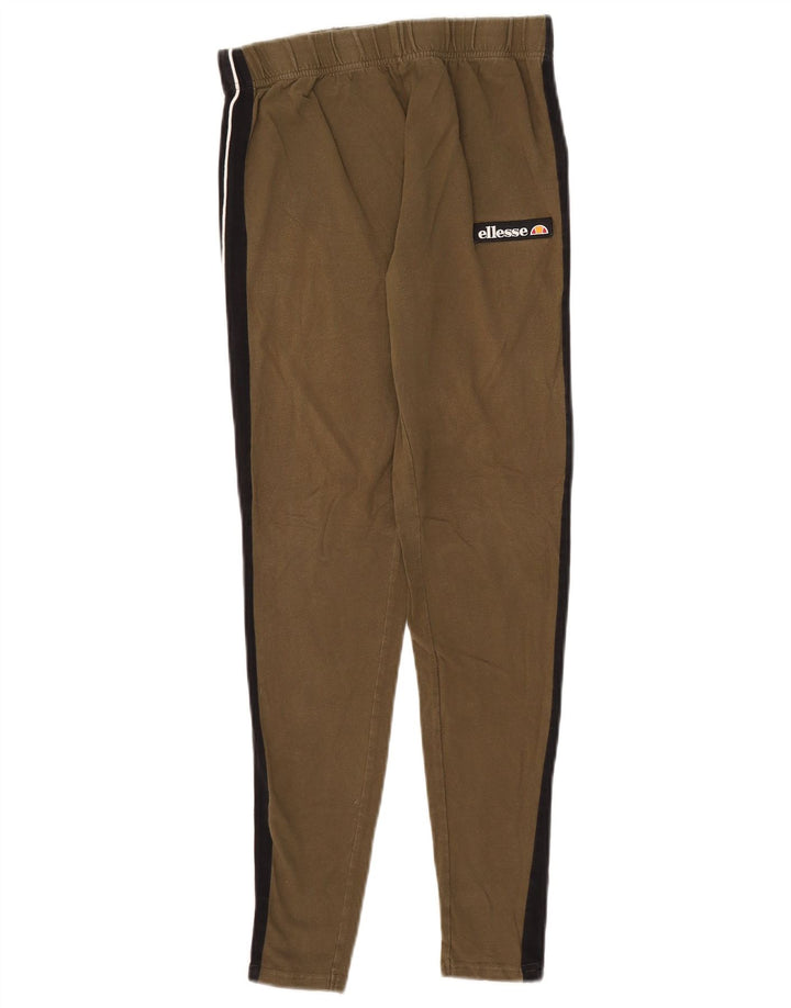 Leggings femininas Ellesse UK 12 algodão colorblock cáqui médio