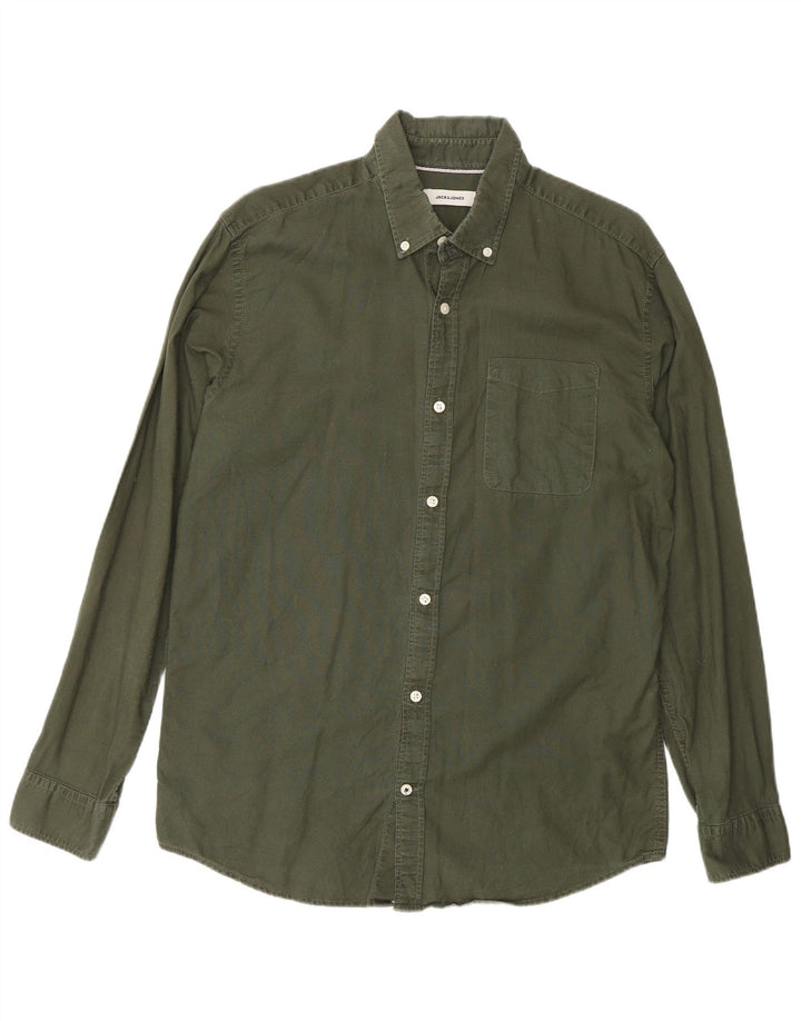 Camisa masculina Jack & Jones grande algodão verde