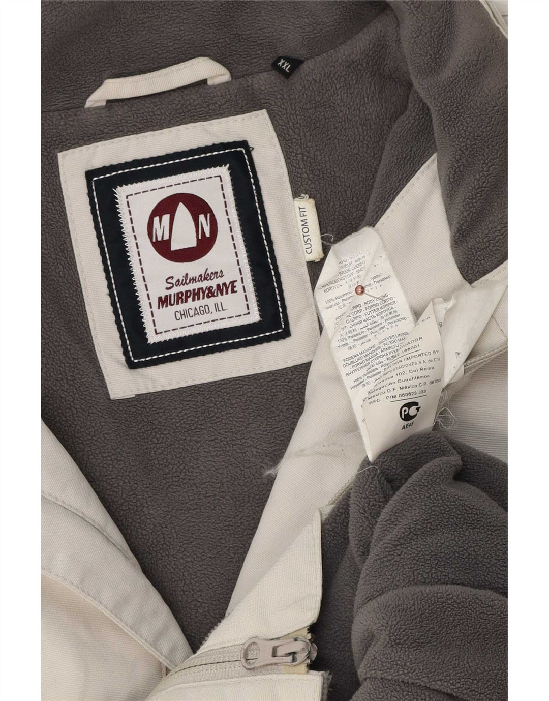 Jaqueta bomber masculina Murphy & Nye de ajuste personalizado UK 44 2XL branco colorblock