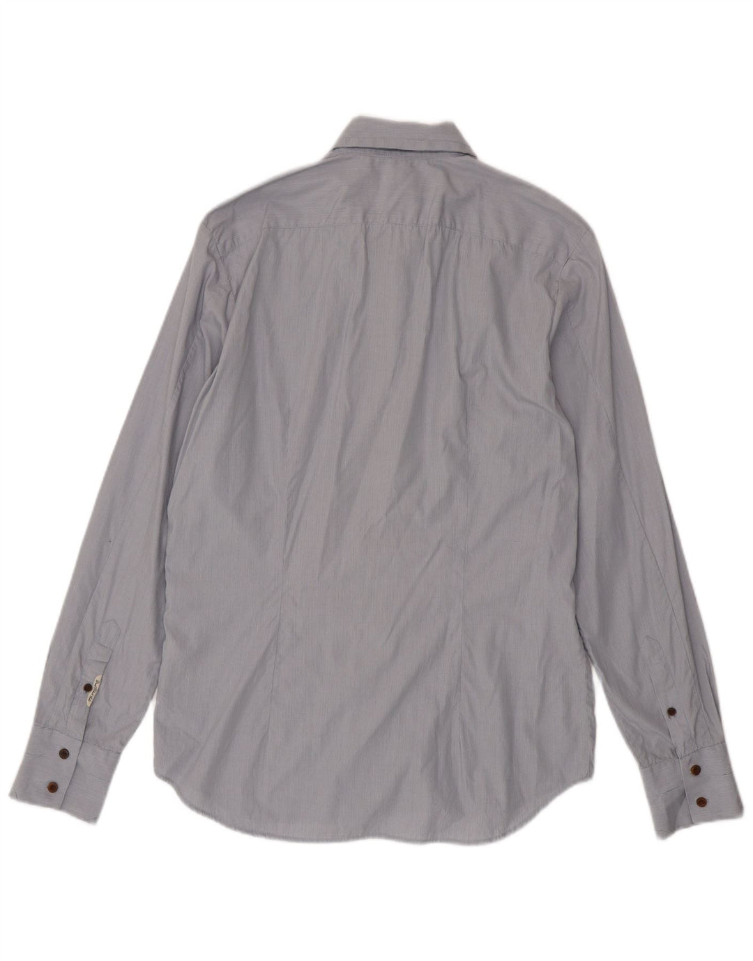 Camisa masculina diesel grande listrada azul de algodão
