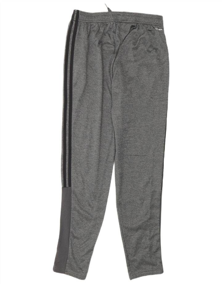 Calça de treino masculina Adidas pequena cinza poliéster
