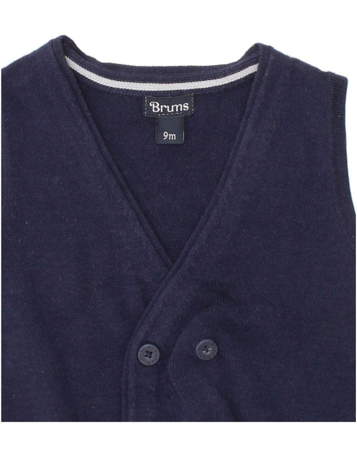 BRUMS Baby Boys Sleeveless Cardigan Sweater 6-9 Months Navy Blue Vintage Brums and Second-Hand Brums from Messina Hembry 