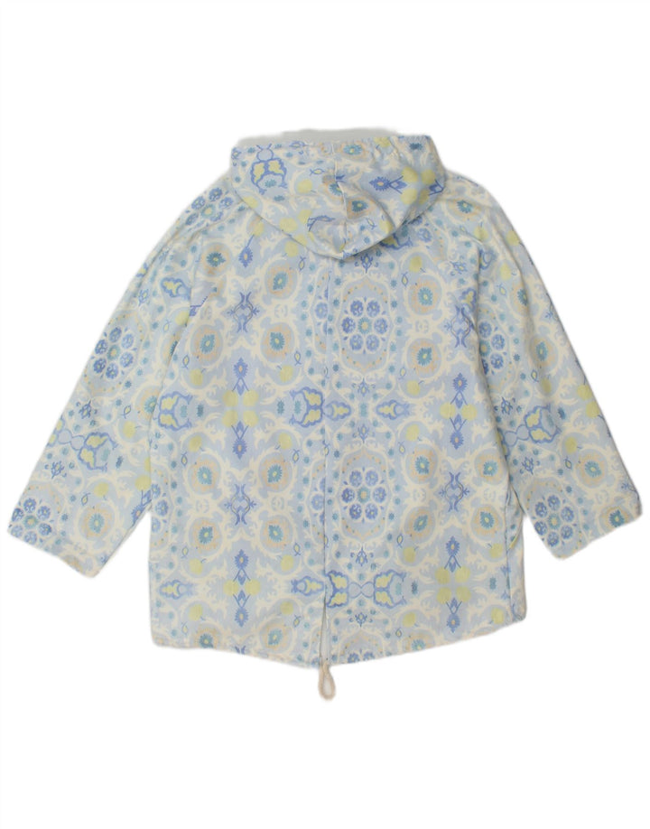 Jaqueta parka feminina VINTAGE com capuz Reino Unido 16 grande algodão floral azul