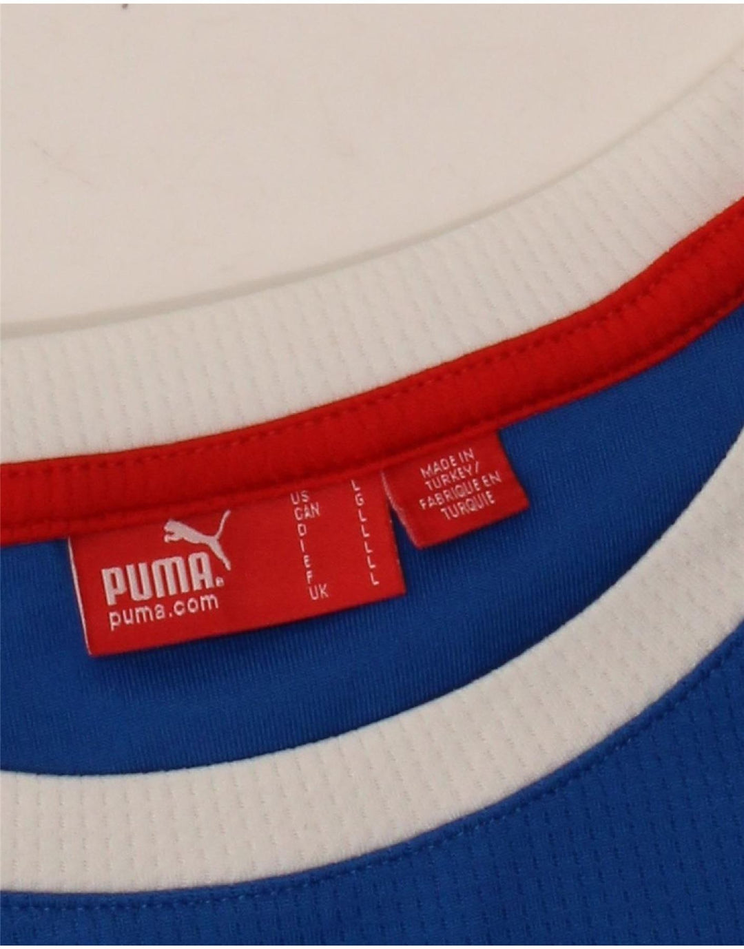 Camiseta masculina Puma Italia Graphic Top grande bloco colorido azul